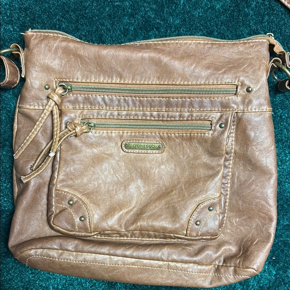 Stone & Co. Tan Crossbody Bag with Soft Textured Design